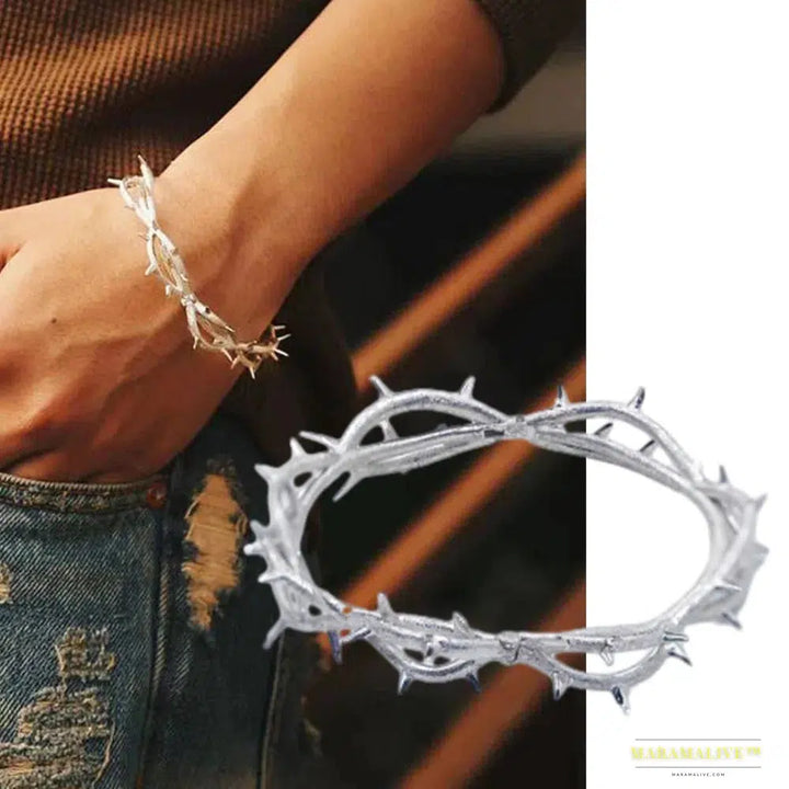 Personality Punk Thorns Bracelet Bangles - Unisex Gothic Horn Prickle Chain Jewelry