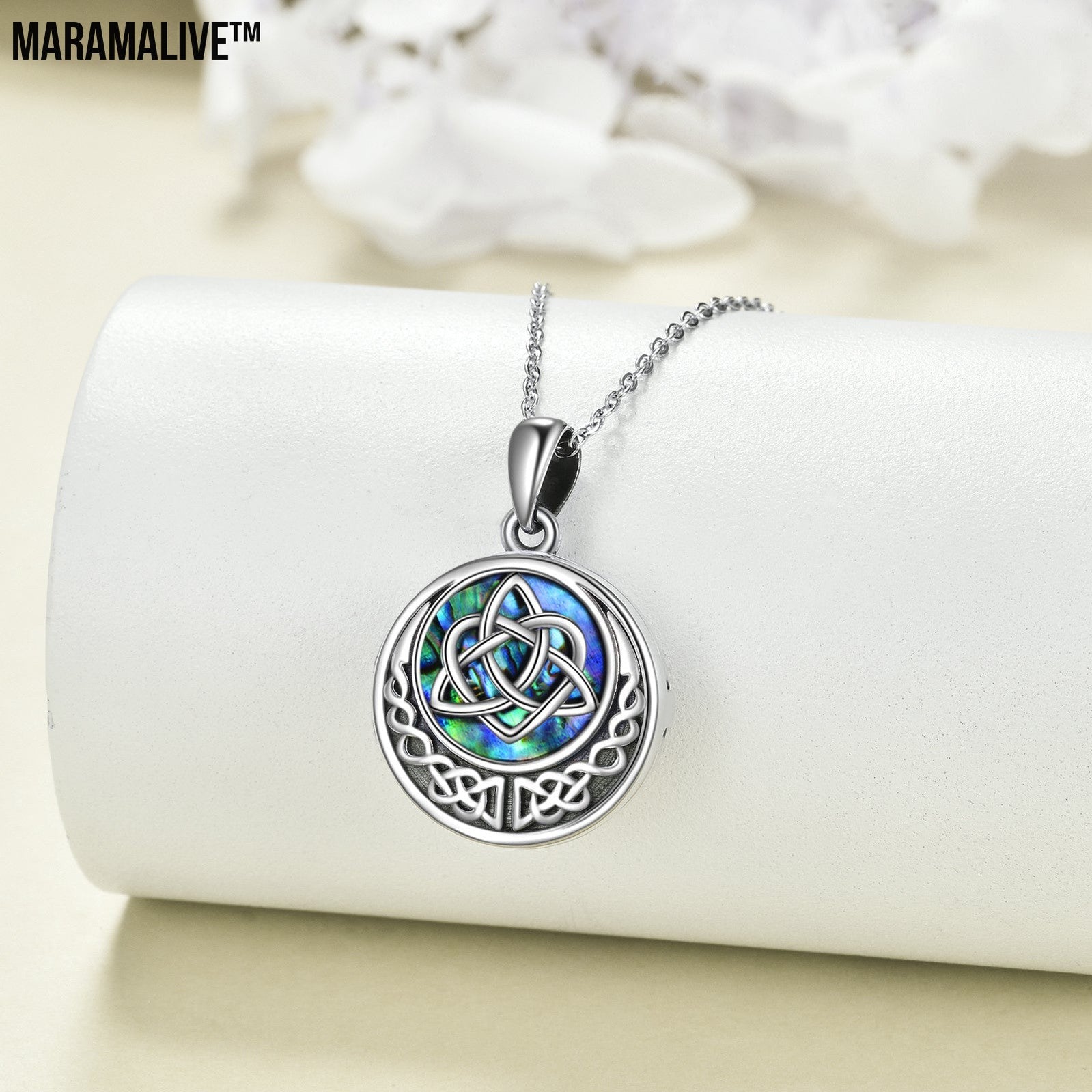 Photo Locket Necklace 925 Silver Celtic Knot for Women