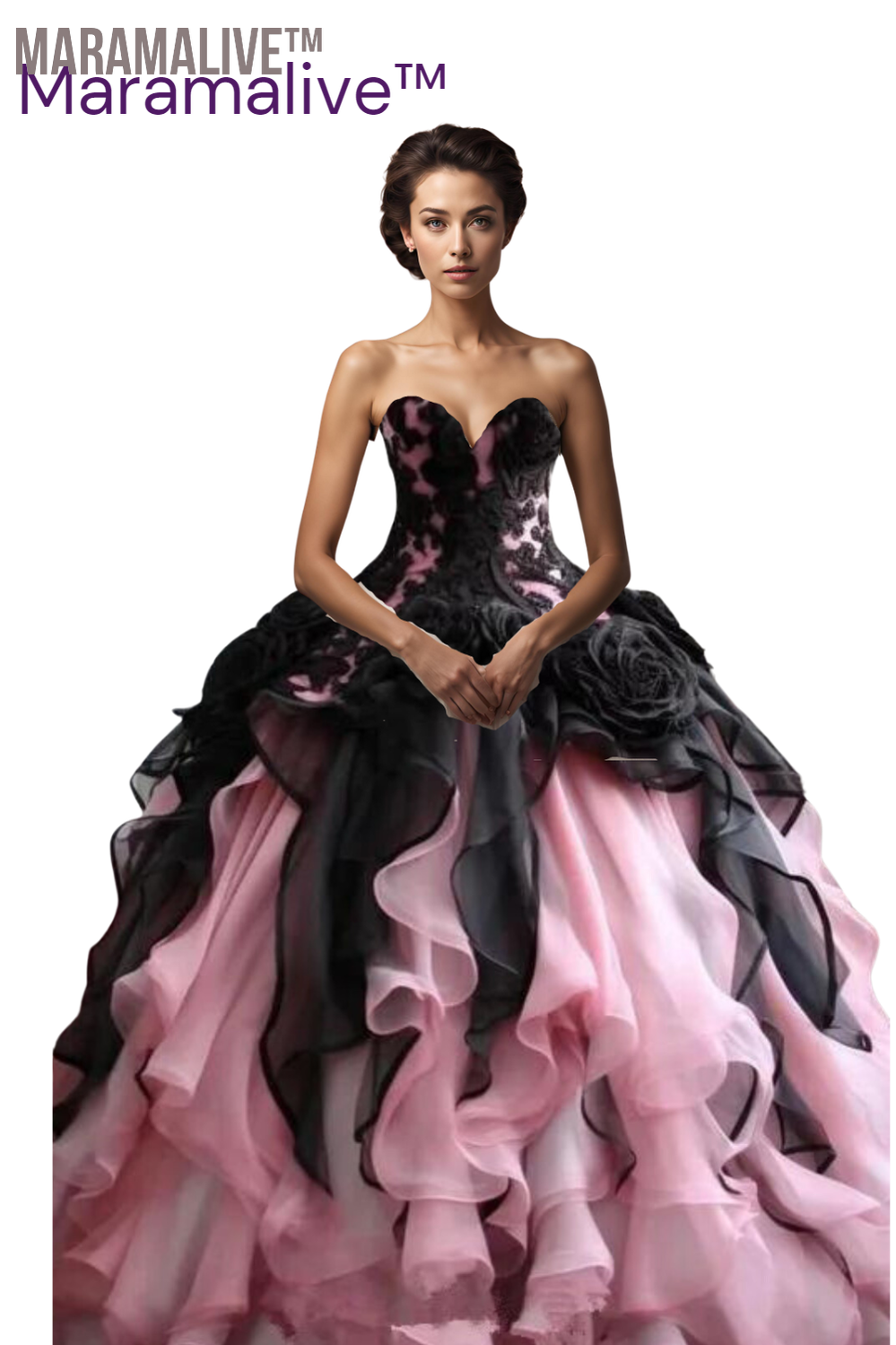 Pink Tulle And Black Butterfly Wedding Dresses Bridal Gowns Floor Length Formal Birthday Party Clothing Hand Made Custom