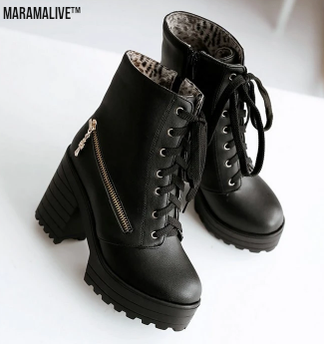 Platform high top boots