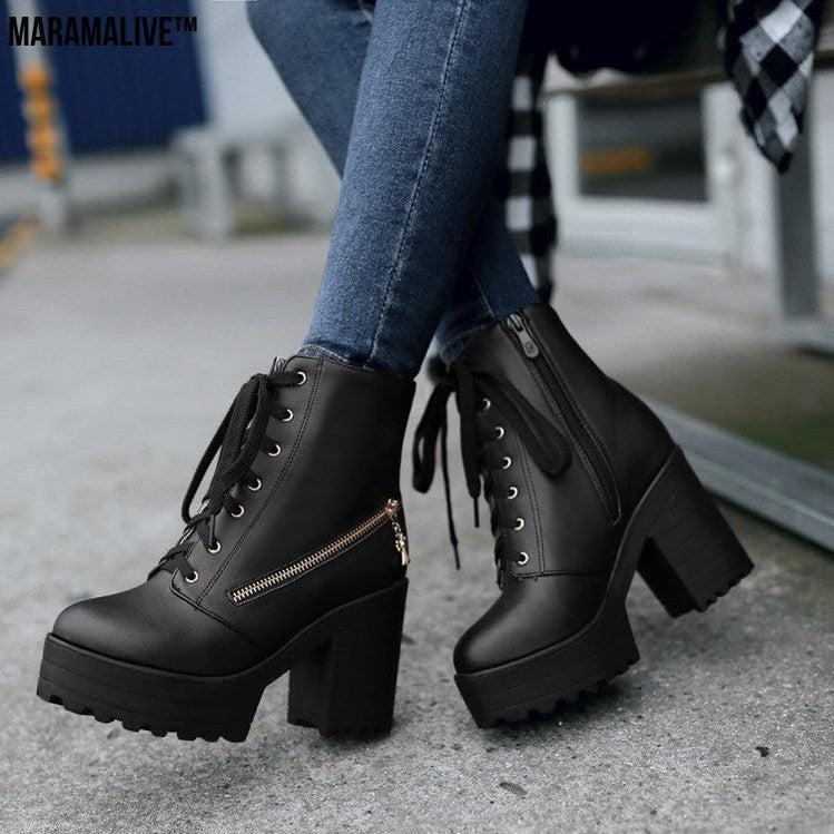 Platform high top boots