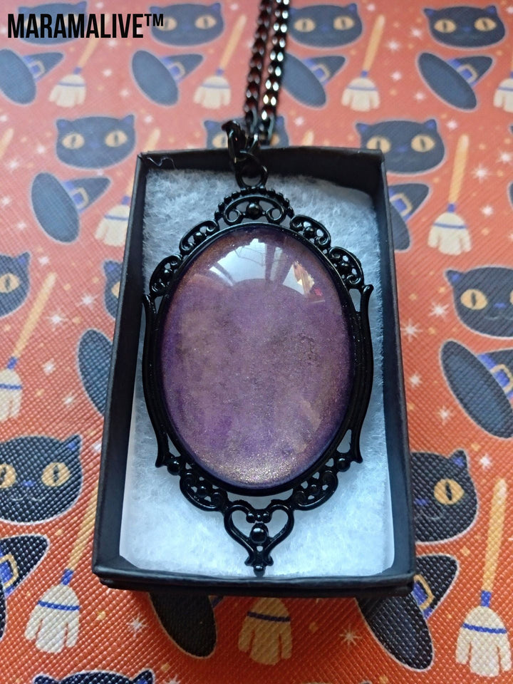 Plum Sunset Talisman: Purple Night Sky Gothic Necklace