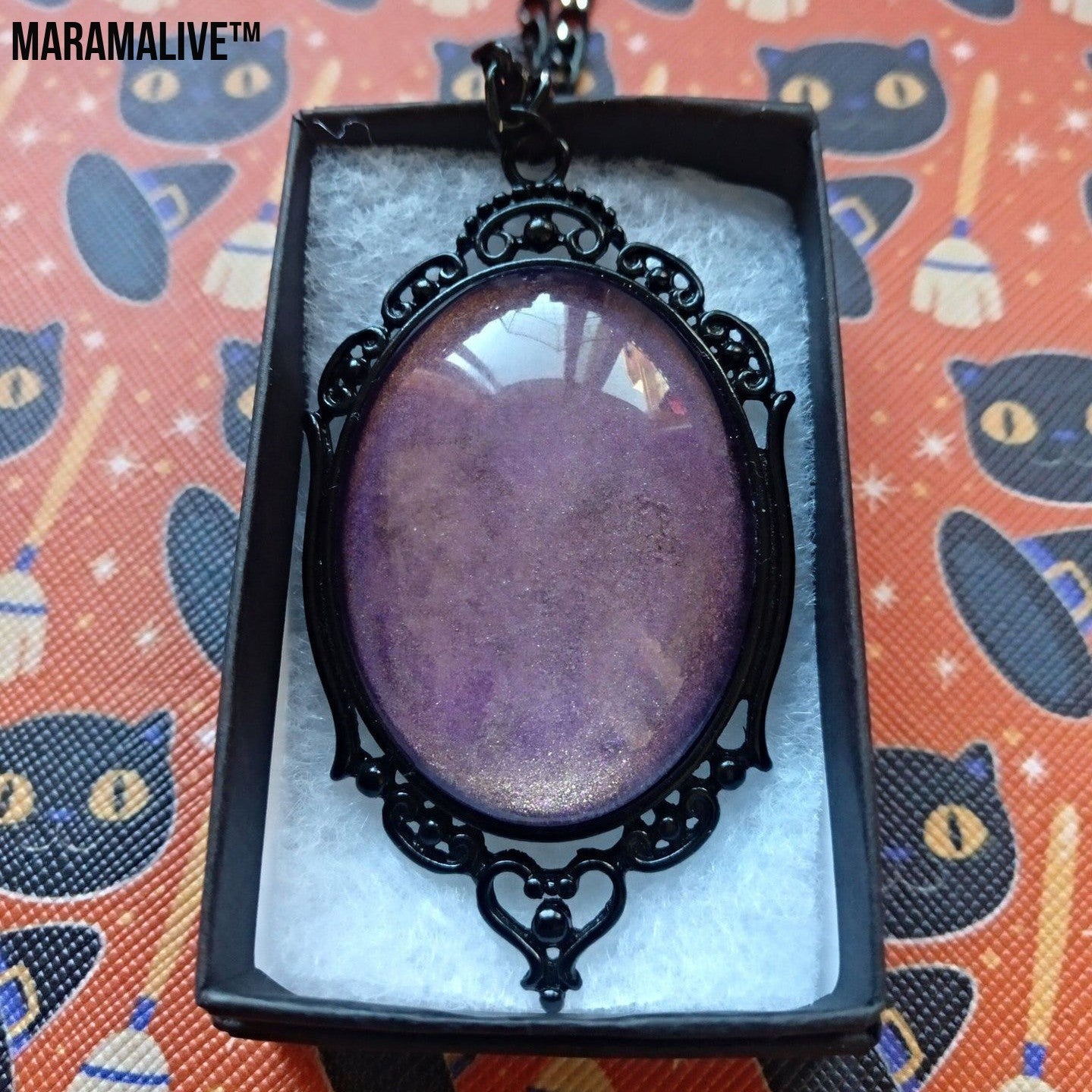 Plum Sunset Talisman: Purple Night Sky Gothic Necklace