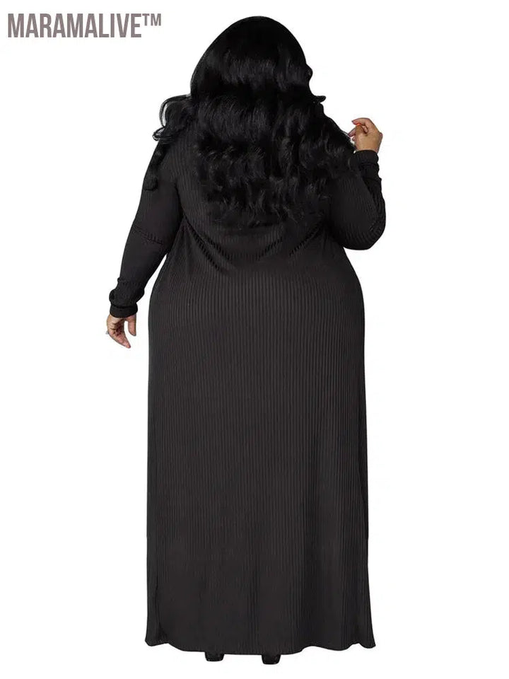 Plus Size Dress Sets 2 Piece Outfits Maxi Dresses Out Wear Coat Sexy Matching Suit Fall