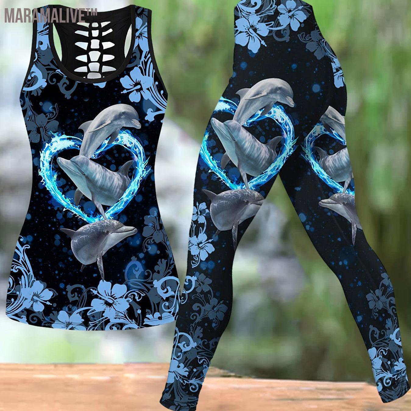 Plus Size Skull & Floral Print Two-piece Set, Crew Neck Racerback Tank Top & Slim Pants Outfits, Women's Plus Size Clothing