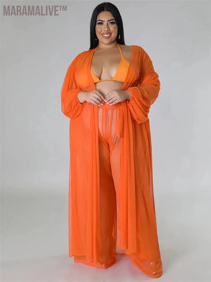 Plus Size Two Piece Sets Women Clothing Mess Bra Top and Pants Wide Leg New In Matching Set