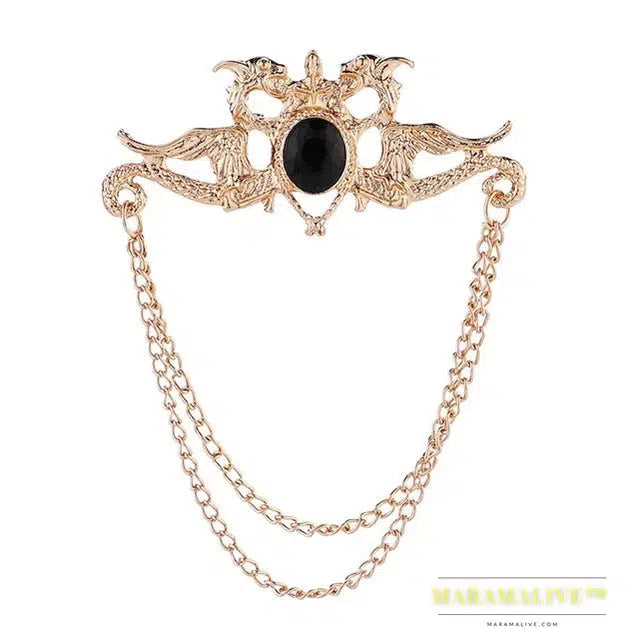 Popular Retro Punk Style Brooch Skull Claw Brooch Pins Shirt Collar Pin Collar Chain Alloy Pins And Brooches Men Jewelry