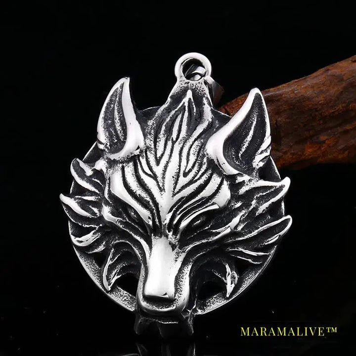 Punk 316L stainless steel new design howling wolf pendant necklace viking men celt Charm Fashion jewelry Boys gift