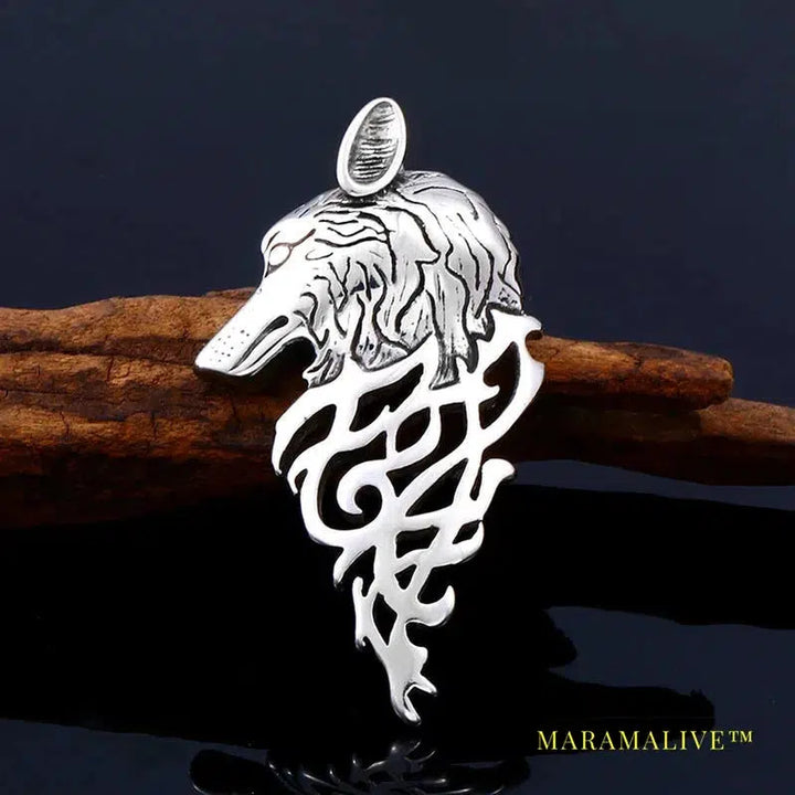 Punk 316L stainless steel new design howling wolf pendant necklace viking men celt Charm Fashion jewelry Boys gift