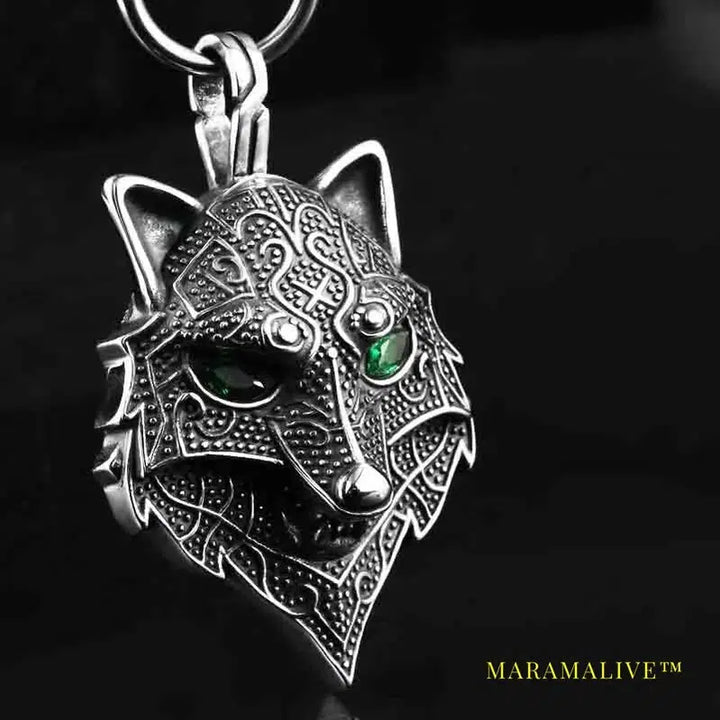 Punk 316L stainless steel new design howling wolf pendant necklace viking men celt Charm Fashion jewelry Boys gift