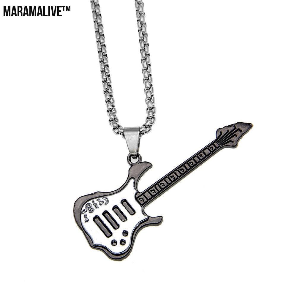 Punk Instrument Jewelry - Electric Guitar Pendant Necklace