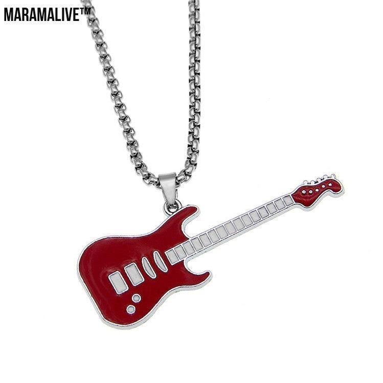 Punk Instrument Jewelry - Electric Guitar Pendant Necklace