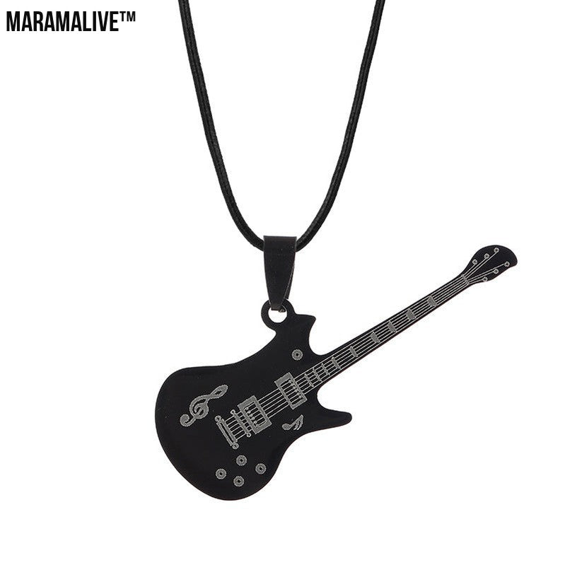 Punk Instrument Jewelry - Electric Guitar Pendant Necklace