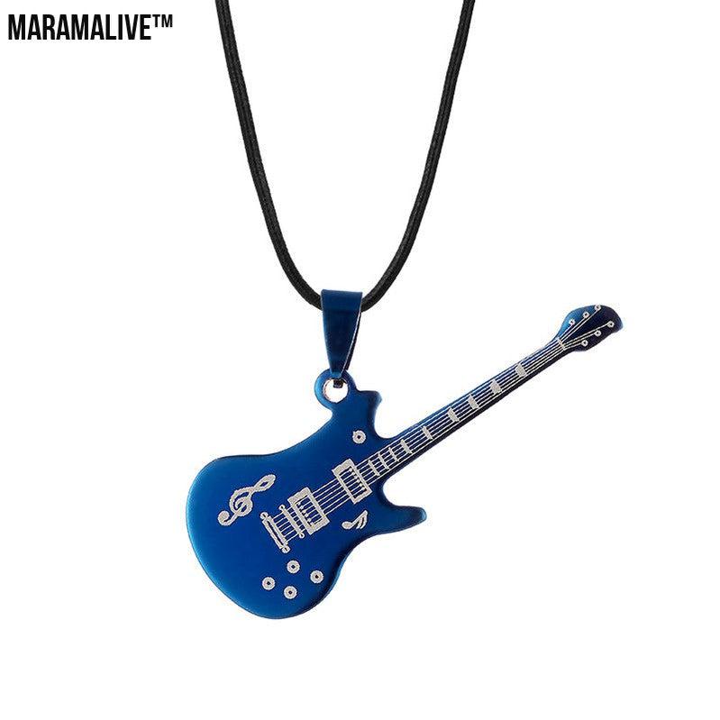 Punk Instrument Jewelry - Electric Guitar Pendant Necklace