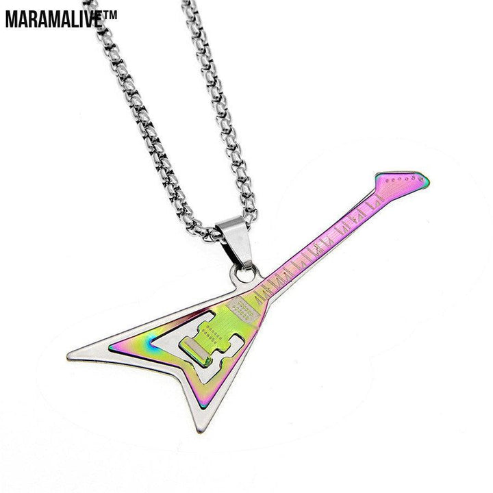 Punk Instrument Jewelry - Electric Guitar Pendant Necklace