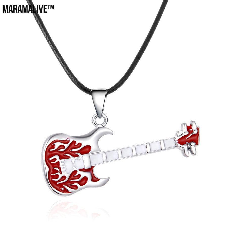 Punk Instrument Jewelry - Electric Guitar Pendant Necklace