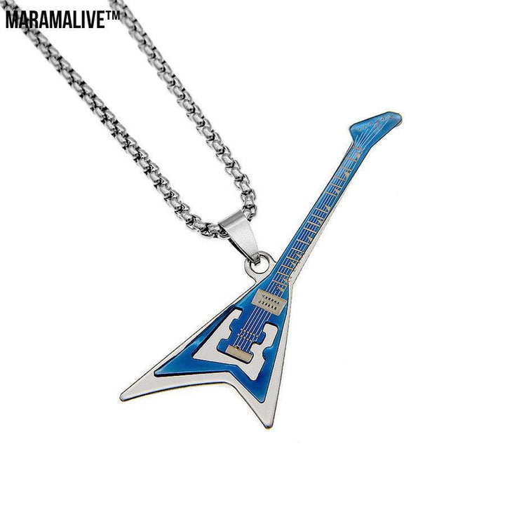 Punk Instrument Jewelry - Electric Guitar Pendant Necklace