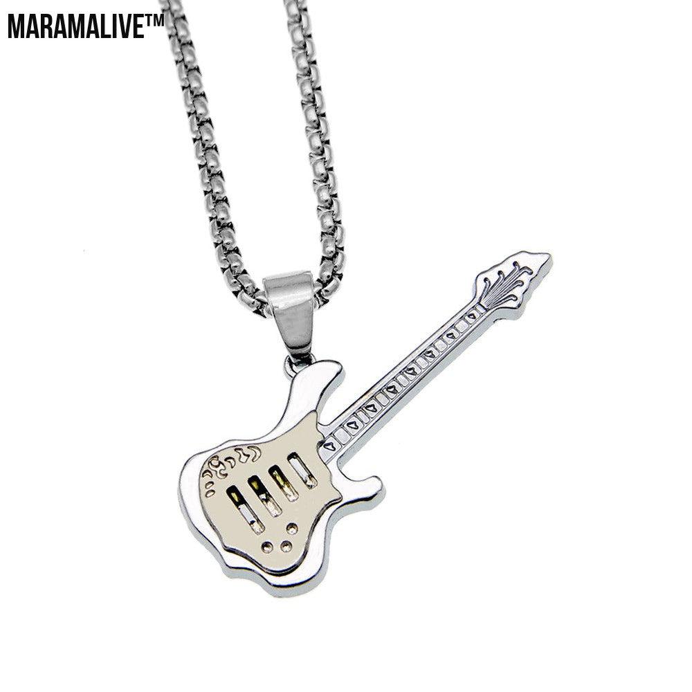 Punk Instrument Jewelry - Electric Guitar Pendant Necklace