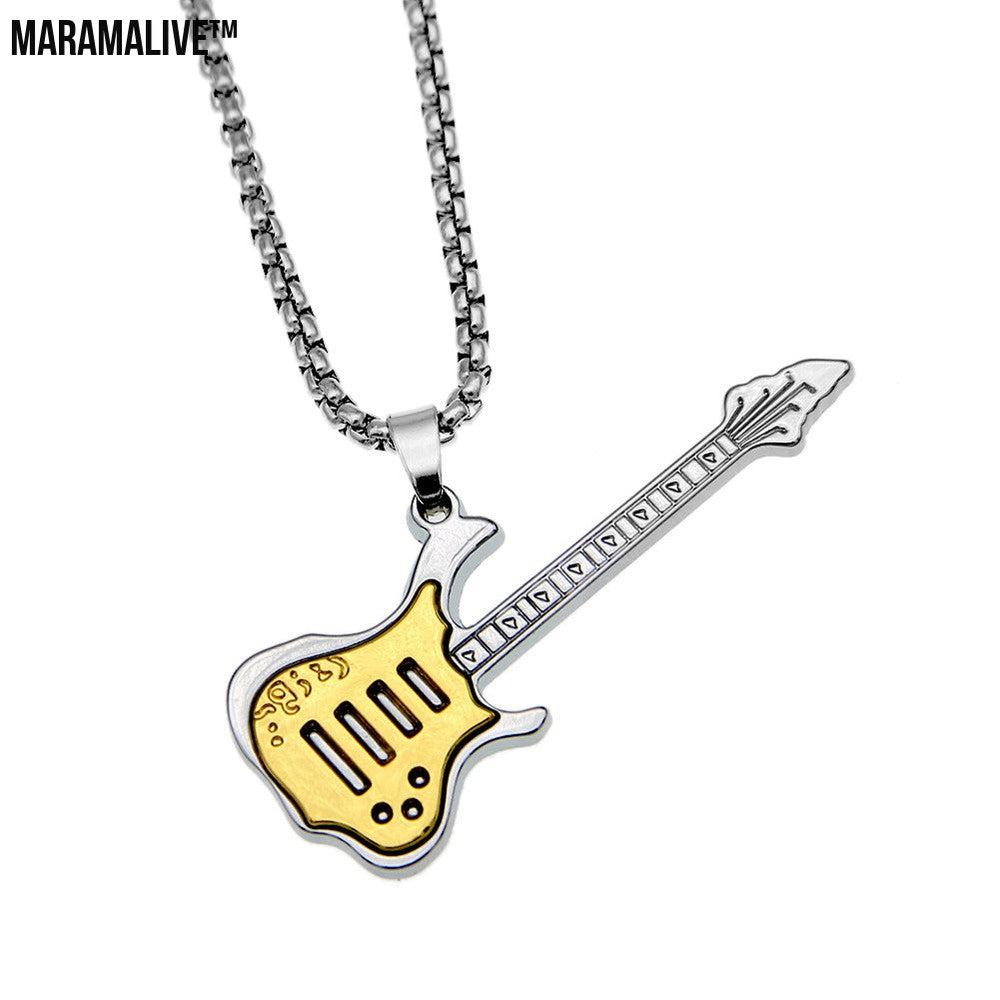 Punk Instrument Jewelry - Electric Guitar Pendant Necklace