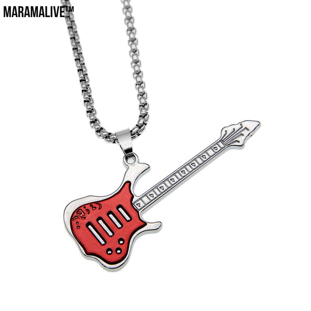 Punk Instrument Jewelry - Electric Guitar Pendant Necklace