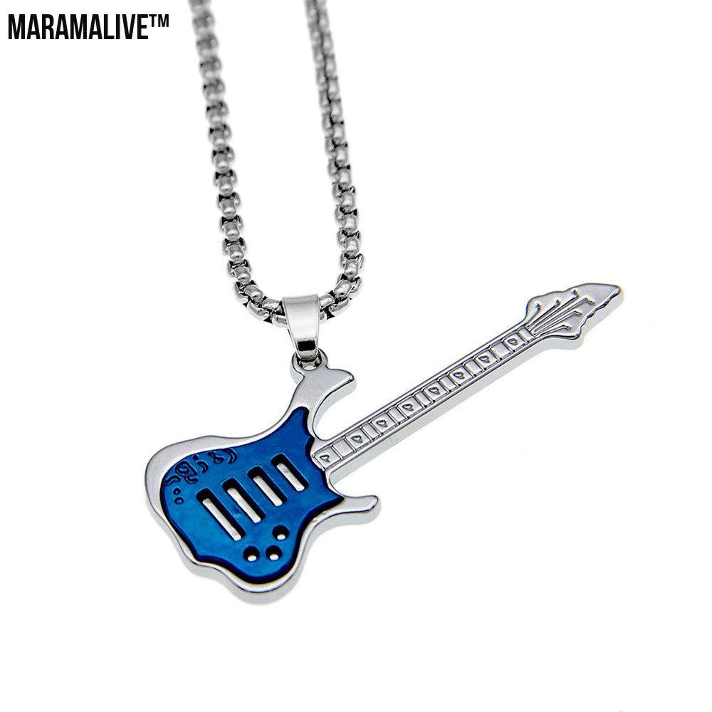 Punk Instrument Jewelry - Electric Guitar Pendant Necklace