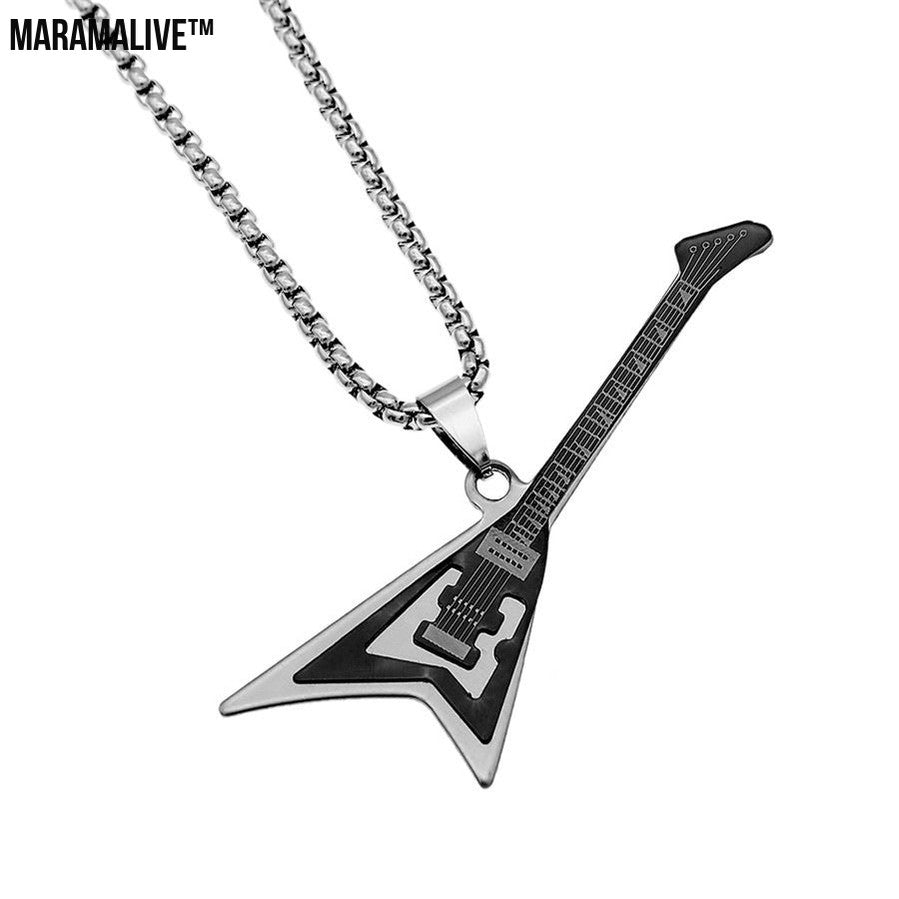 Punk Instrument Jewelry - Electric Guitar Pendant Necklace