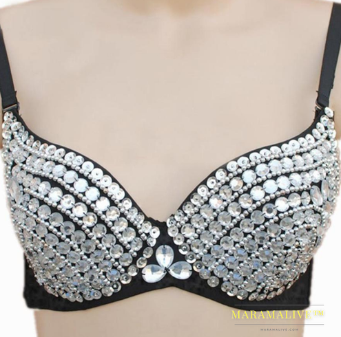 Punk Lady Goth Diamante Costume Bra