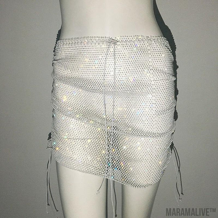 Punk Rhinestone Spaghetti Strap Bra Music Festival Top