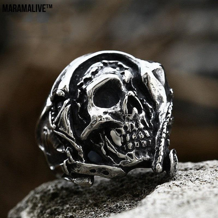 Punk Skull Ring Hand Jewelry