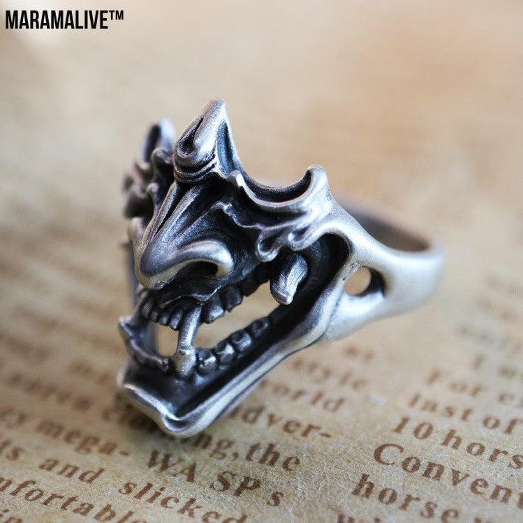 Punk Spine Skull Men's Ring