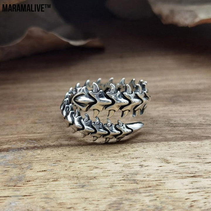 Punk Spine Skull Men's Ring