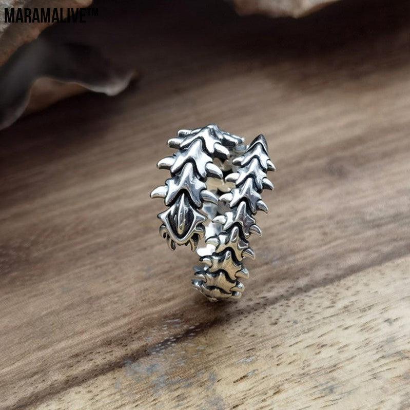 Punk Spine Skull Men's Ring