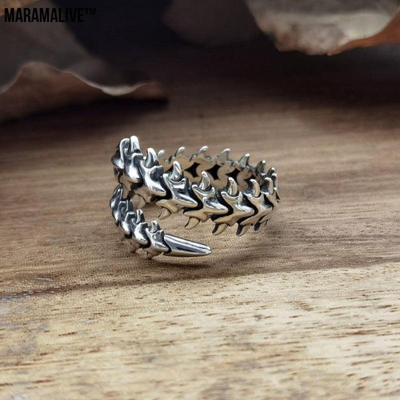 Punk Spine Skull Men's Ring