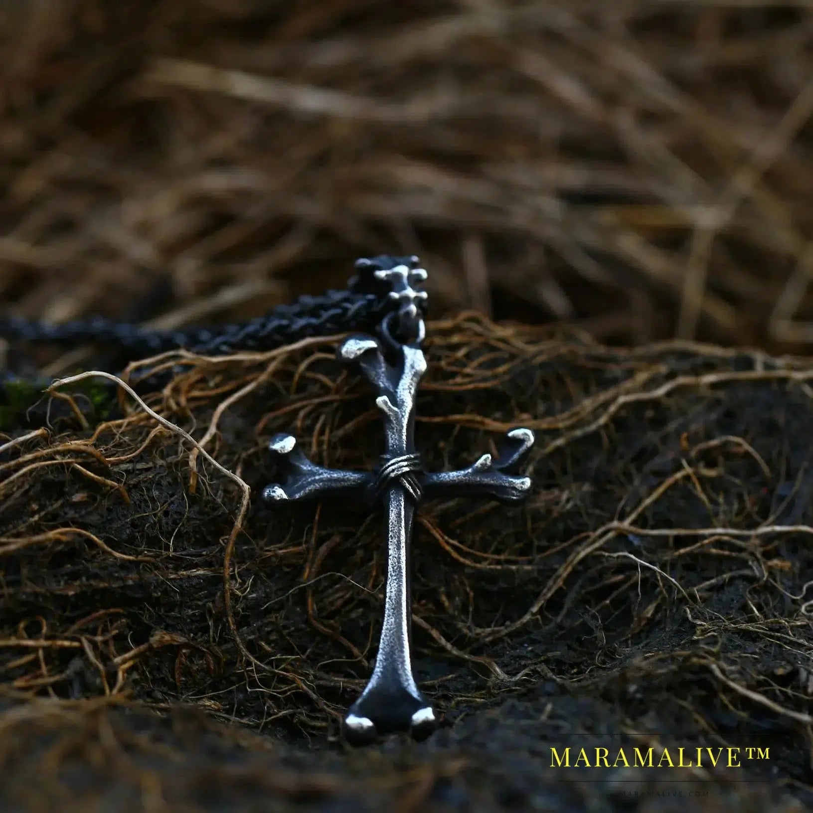 Punk Stainless Steel Clavicle Cross Pendant Punk Necklace For Man Women Charm Choker