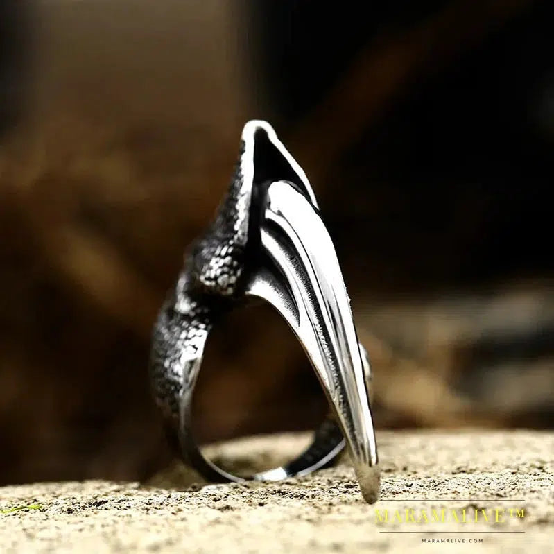 Punk Stainless Steel and delicate Eagle Claw Ring Man's High Quality Details are clear Jewelry