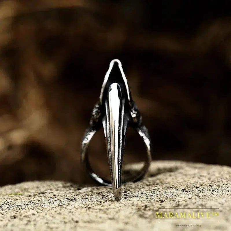 Punk Stainless Steel and delicate Eagle Claw Ring Man's High Quality Details are clear Jewelry