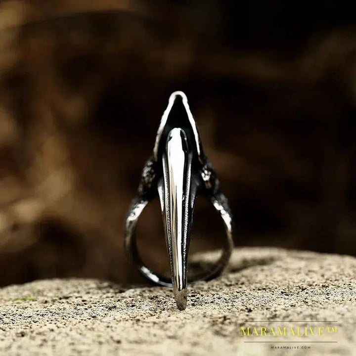 Punk Stainless Steel and delicate Eagle Claw Ring Man's High Quality Details are clear Jewelry