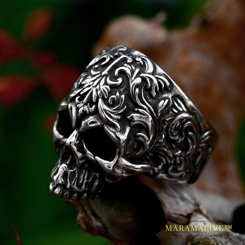 Punk Style Hip-hop Skull Titanium Steel Ring