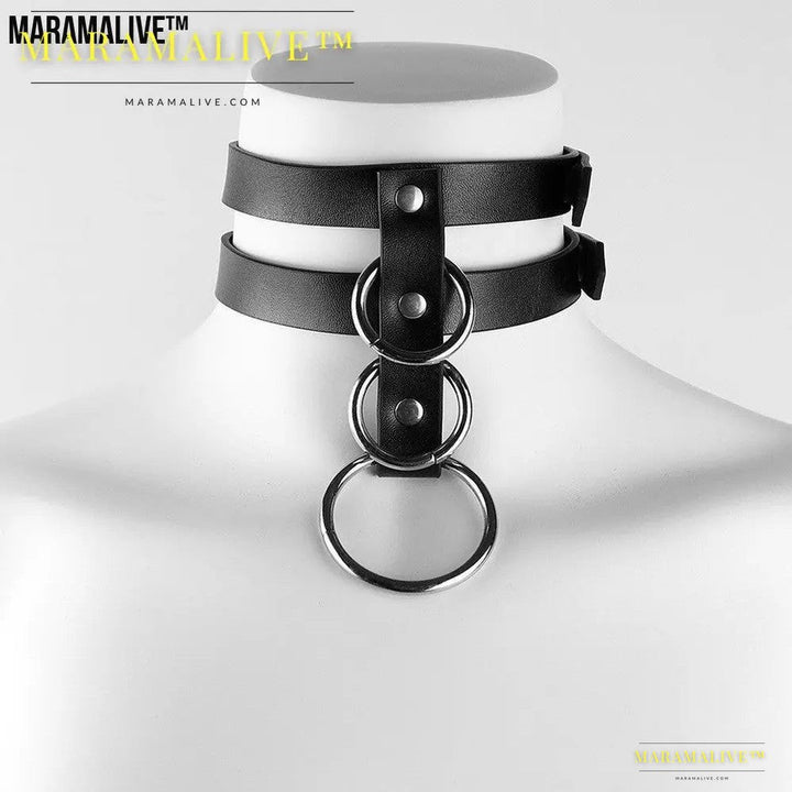 Punk Vegan Leather Collars with Rivets and Studs