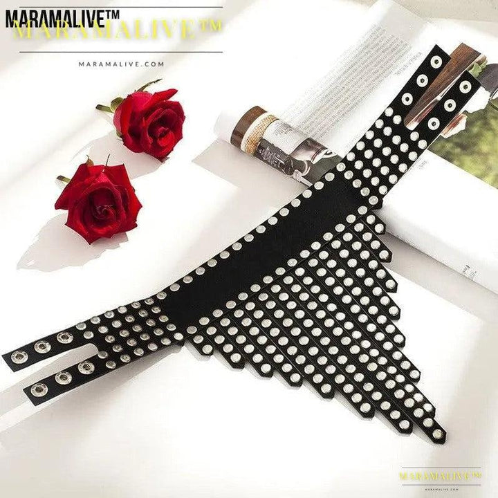 Punk Vegan Leather Collars with Rivets and Studs