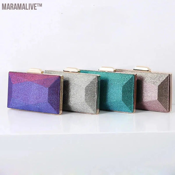 Purple Clutch Bags for Women Evening Wedding Party Luxury Designer Handbag Crossbody Shoulder Bag and Small Messenger Purse