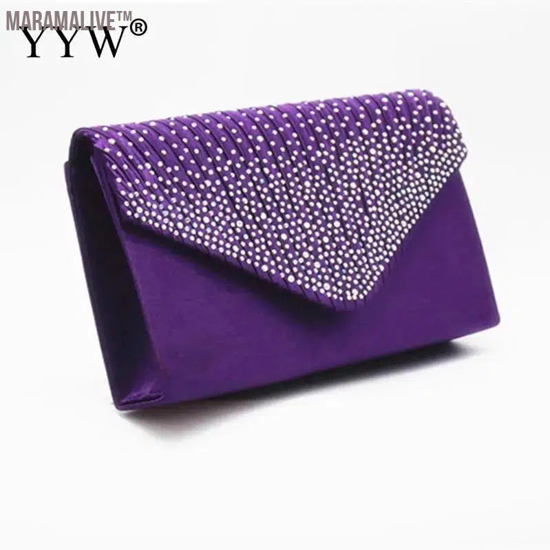 Purple Women Wedding Clutch Handbag Luxury PU Leather Bags Designed Clutch Purse 2024 Envelope Summer Clutches Evening Prom Bags