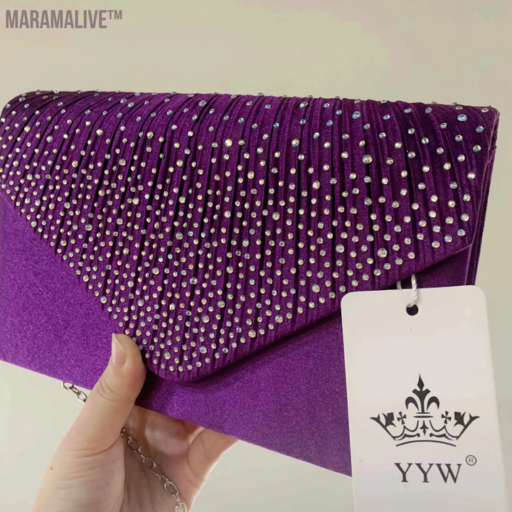 Purple Women Wedding Clutch Handbag Luxury PU Leather Bags Designed Clutch Purse 2024 Envelope Summer Clutches Evening Prom Bags