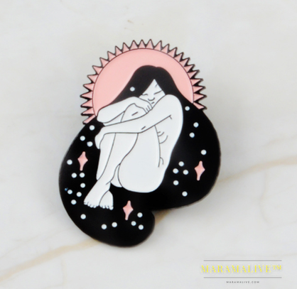 Quiet Sleeping Girl Feminist Enamel Pin Brooches Badges Hard Enamel Pins Women Hat Bag Backpack Jewelry Accessories Fine Gifts