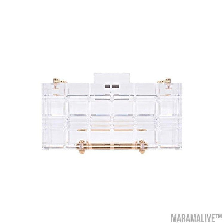 Rectangle Check Transparent Acrylic Dress Bag