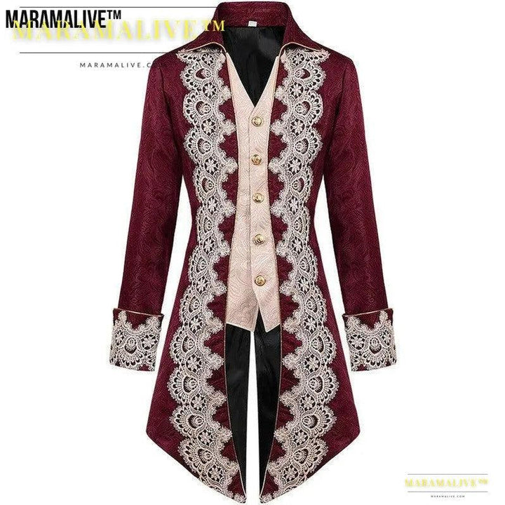 Renaissance Dovetail Long Coat - Victorian era Tuxedo Jacket