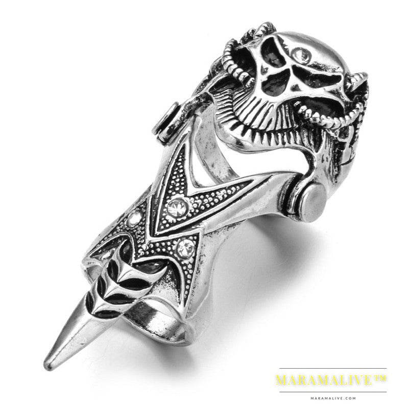 Retro Alloy Punk Style Diamond Knuckle Ring