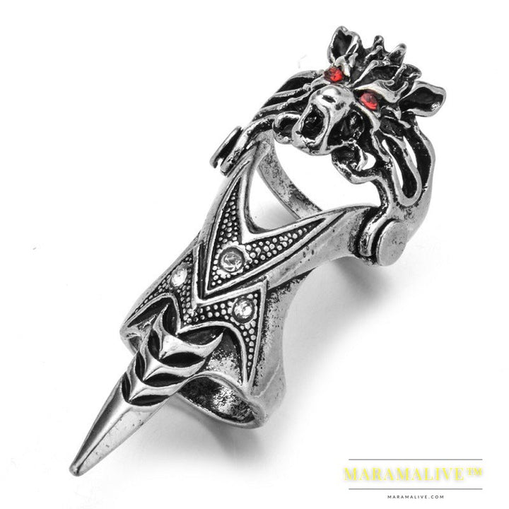 Retro Alloy Punk Style Diamond Knuckle Ring