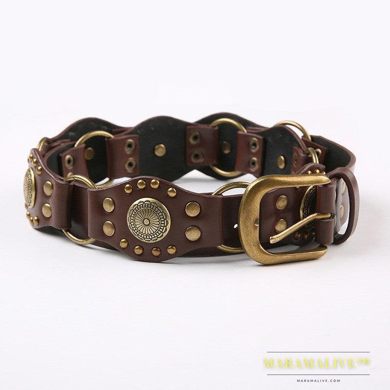 Retro American Hot Girl Rivet Belt Personality Trendy Punk Metal Buckle Waist Belt