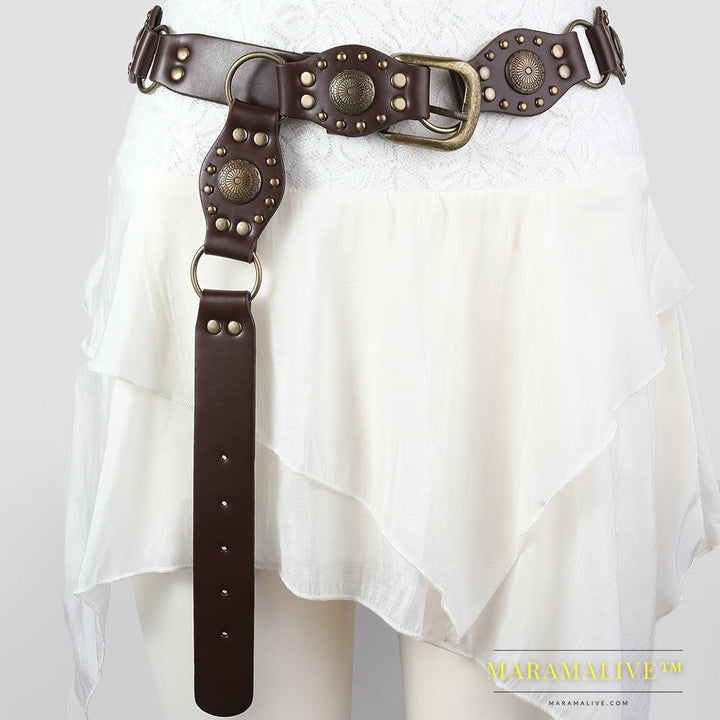 Retro American Hot Girl Rivet Belt Personality Trendy Punk Metal Buckle Waist Belt